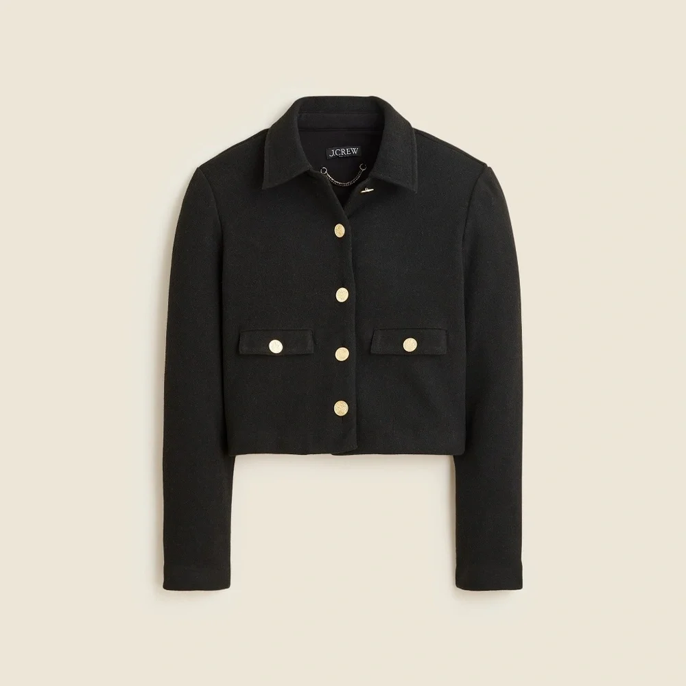 J.Crew Cropped Lady Jacket Black Size Medium NWT - Picture 2 of 3